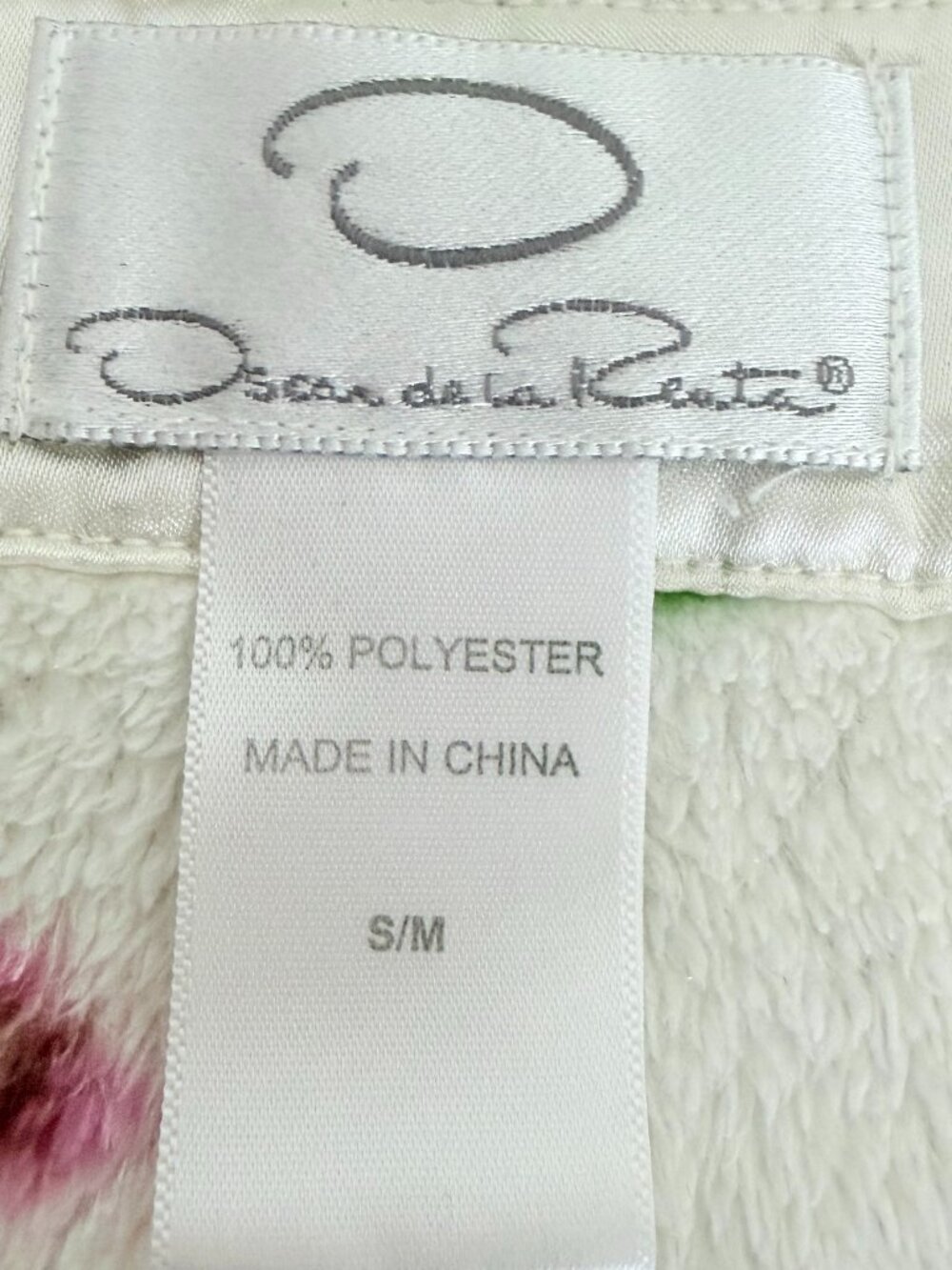 Oscar de la Renta Multicolor Floral Plush Fleece Robe Size S/M - Picture 10 of 10